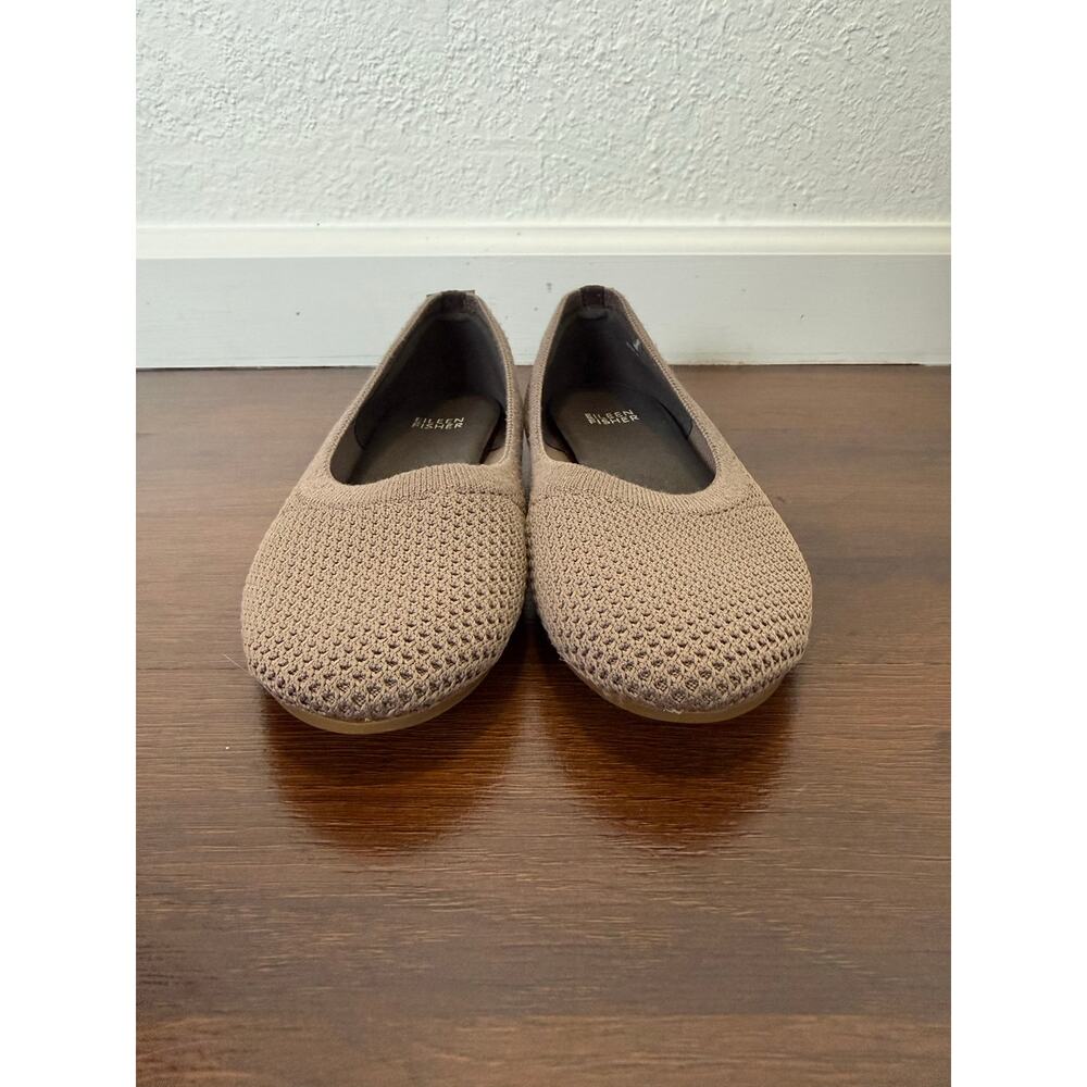 Eileen Fisher Naomi Stretch Knit Ballet Flats Tan Sz6.5 Casual Minimalist Dainty - Picture 2 of 7